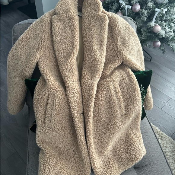 Lightly worn Wilfred Free teddy bear coat in brown/tan - Picture 1 of 4